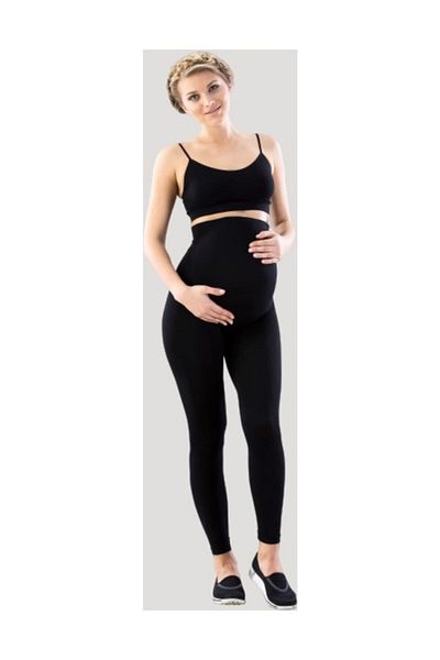 Emay Women's Black Seamless Maternity Tights