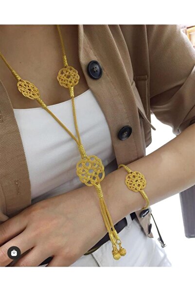 bestmysilver Kadın Aşk Düğümü Kazaziye Kolye Bileklik Set