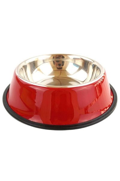 HAOER وعاء طعام من الفولاذ المقاوم للصدأ مقاس 34 سم من Red Cat Dog - لون مقاوم للصدأ