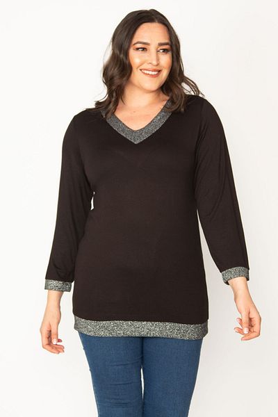 Şans Plus Size Tunic - Black - Relaxed fit