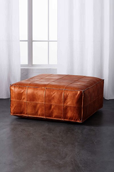 Modabilya Tuvalu Deri Kare Puf