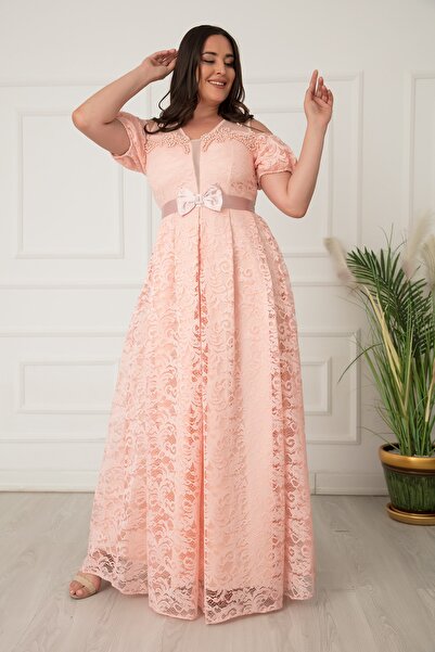 PULLIMM Βραδινό φόρεμα με μακρύ μανίκι καρπούζι 13296