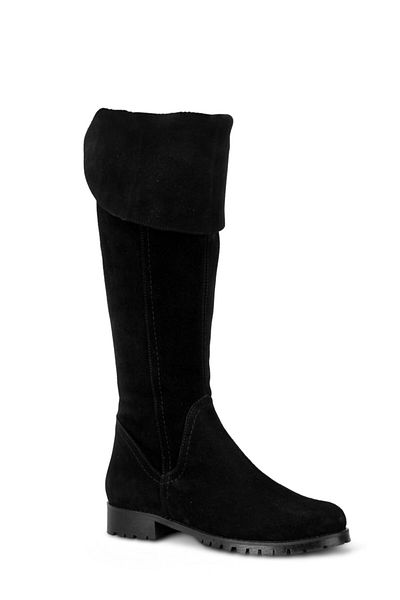 KARVENSHOES Γνήσιες μαύρες γυναικείες μακριές μπότες Bihter με φερμουάρ - 052
