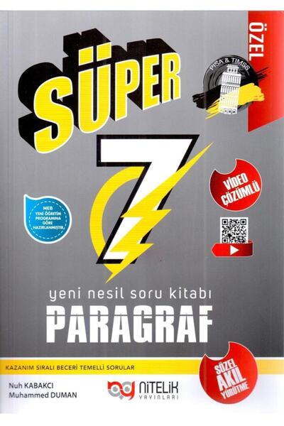 Nitelik Yayınları 7. Sınıf Süper Paragraf Yeni Nesil Soru Kitabı