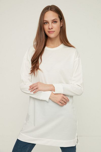 Trendyol Modest Sweatshirt - Ecru - Regular Fit