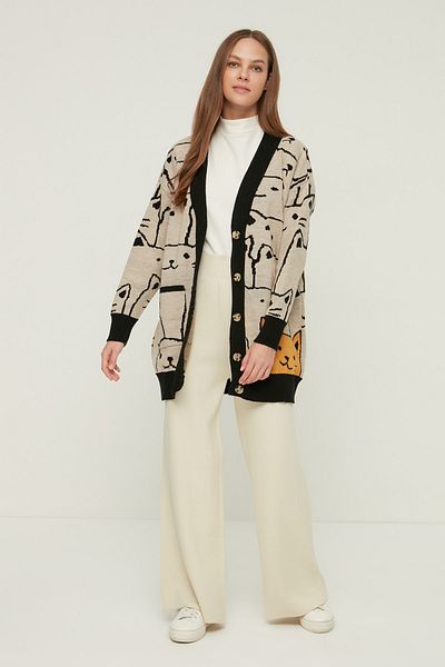 Trendyol Modest Cardigan - Beige - Regular fit