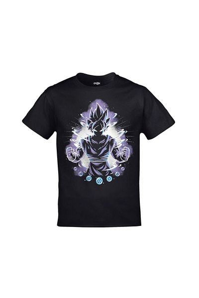 Orijin Tekstil Dragon Ball Z Anime εμπρός και πίσω με στάμπα Unisex μαύρο μπλουζάκι