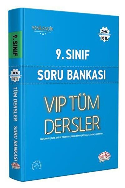 Editör Yayınevi 9.sınıf Vıp Tüm Dersler S B Mavi Seri 2022 / Editör