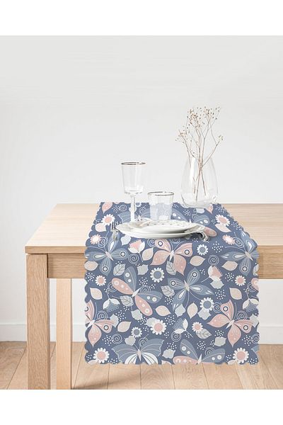 Realhomes Alergăr decorativ cu imprimare digitală cu motiv fluture colorat