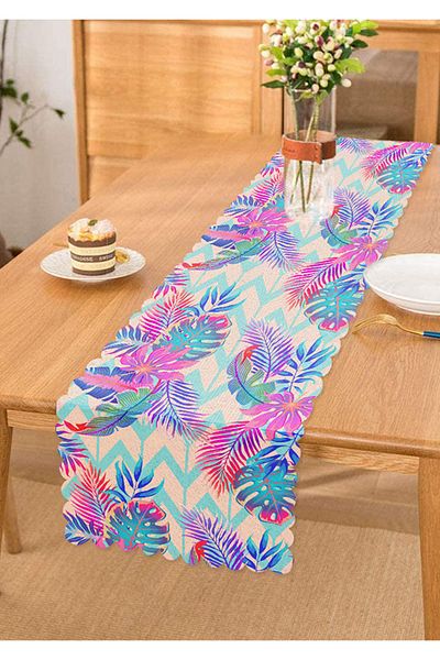 Realhomes Pulbere Fundal Geometric Frunze de Palmier Design Special Modern Runner