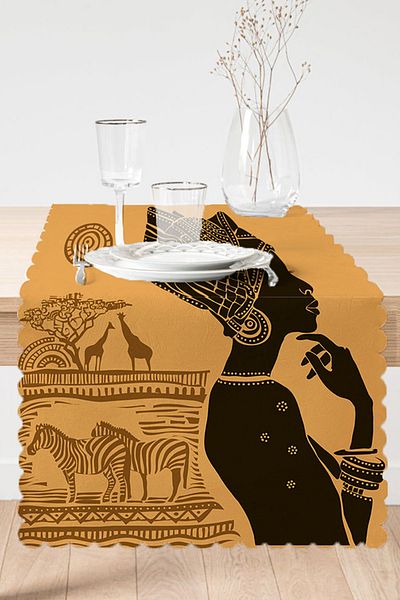 Realhomes African Ethnic Design Ψηφιακό Εκτυπωμένο Διακοσμητικό Ειδικού Σχεδιασμού Runner