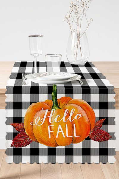 Realhomes Pumpkin Hello Fall Scris Design Special Decorativ Runner