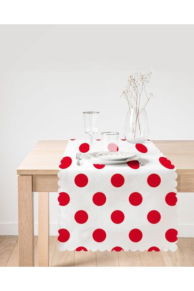 Realhomes Red Polka Dot Digital Printed Decorative Runner