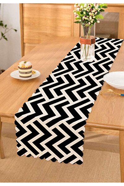 Realhomes Runner digital cu model geometric alb-negru