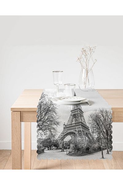 Realhomes Alergăr decorativ cu imprimare digitală Turnul Eiffel
