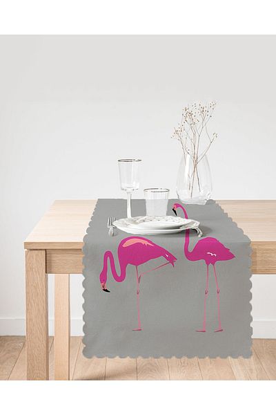 Realhomes Alergator digital cu model flamingo pe fundal gri