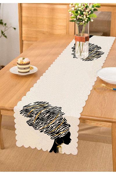 Realhomes Alb-negru Negru Alergăr decorativ modern pentru femei cu motiv