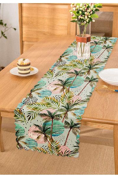 Realhomes Livense Palm Drawing Decorative Runner