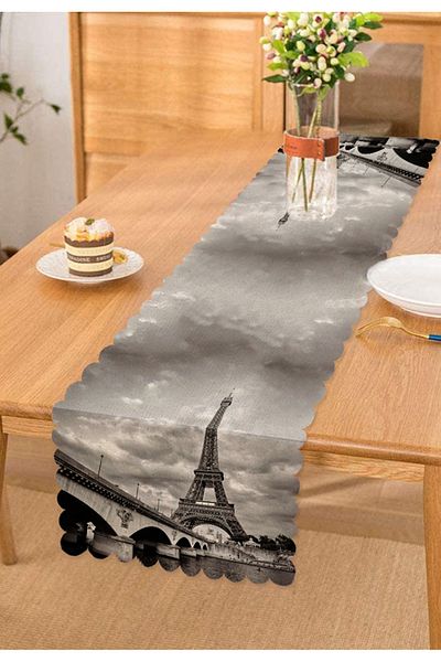 Realhomes Alergăr decorativ cu imprimare digitală Turnul Eiffel