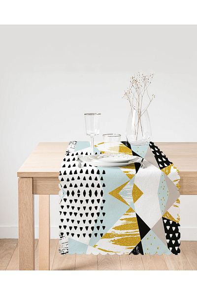 Realhomes Livense Modern Geometric Shapes Digital Printed Runner