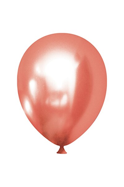 Kikajoy بالون كروم 5 بوصة (12.5 سم) بدون طباعة (50 قطعة) - ذهبي وردي