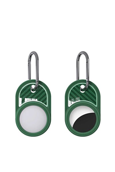 UnDePlus Silicone Keychain Case with Clasp Carbon Pattern 05 Green
