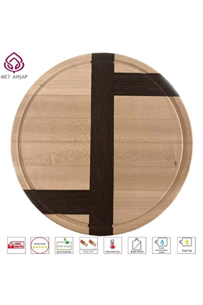 MCT Ahşap -Akçaağaç & Wenge Doğal Ahşap Kesme Ve Sunum Tahtası 706 Q