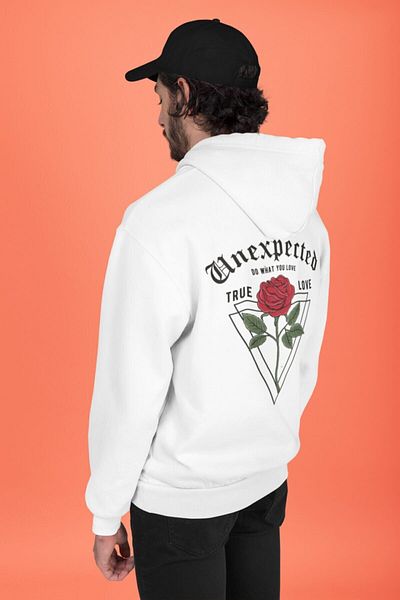 Jooy Company Φούτερ με κουκούλα Unisex White Unexpected Rose