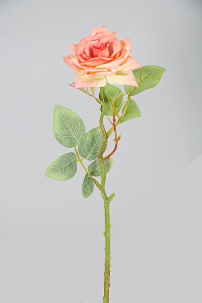 Yapay Çiçek Deposu Yapay Orjinal Açmış Gül Dalı 43 Cm Açık Pembe