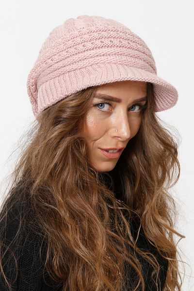 Vemod Women's Salmon Lined Lined Knitwear Knitted Beret