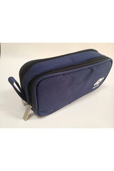 Pippa Navy Blue Double Compartment Pen Bag Wallet Type