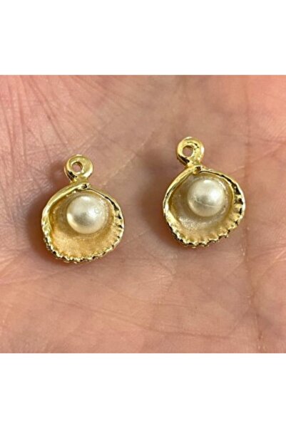 Lade محار اللؤلؤ الأبيض المطلي بالذهب - قطعتين