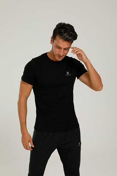 lumberjack 1w Ct102 Basic T-shirt με λαιμόκοψη 1pr Siyah Erkek T-shirt