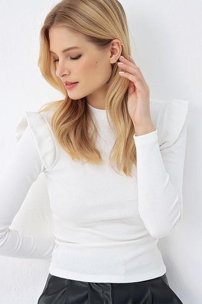 Trend Alaçatı Stili Pullover - Weiß - Figurbetont