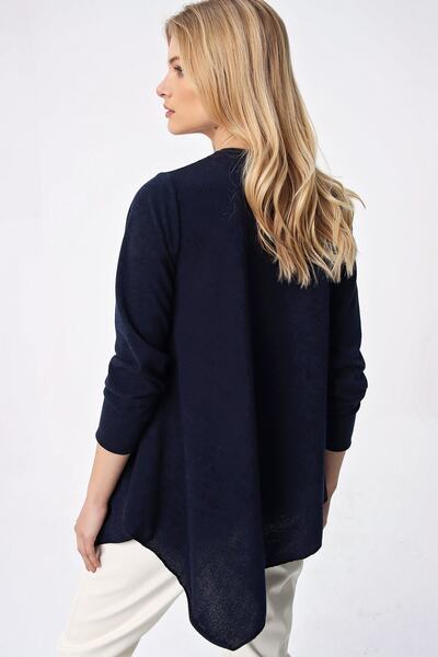 Trend Alaçatı Stili Women's Navy Blue Asymmetrical Cut Tunic ALC-X5261