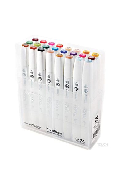 Touch Twin Brush Marker Brush Tip Marker Set 24 Colors