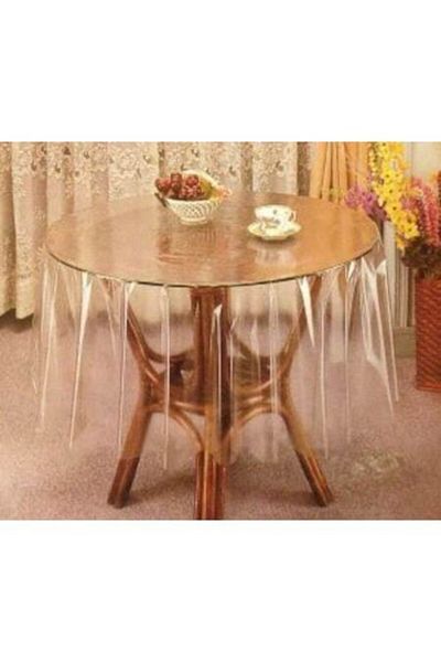 yukselhalimefrusat Round Transparent Tablecloth - 0.18 Mm Quality