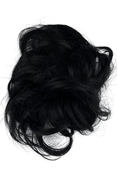 Eva Peruk Saç Lastikli Topuz Toka Siyah