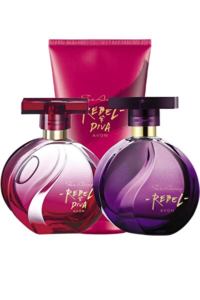 AVON Far Away Rebel Ve Rebel Diva Kadın Parfüm Vücut Losyonu Paketi