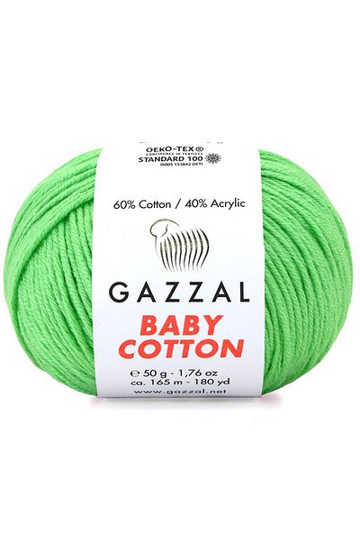 Gazzal Baby Cotton Amigurumi Thread - Ανοιχτό Πράσινο 50 Γρ.