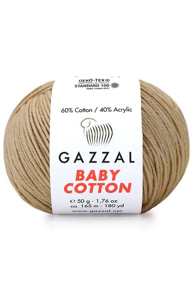 Gazzal Βρεφικό Μπεζ βαμβακερό νήμα Amigurumi - 3424 - 50 γρ. Σχοινί διάτρησης