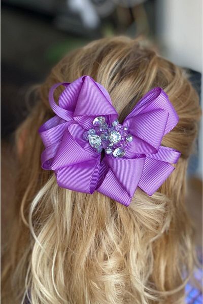QUEEN AKSESUAR Violet Purple Crystal Stone Luxury Design Children Adult Metal Clip Buckle