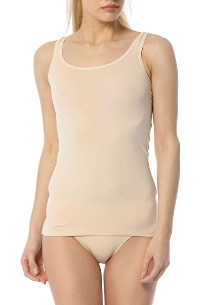 İmer İç Giyim Imer Γυναικείο Μαύρο Imer 1238 Modal Single Jersey Long Tank Top Tan