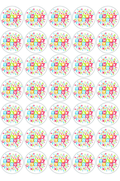 colortouch Thank You-3 Etiket 70 Adet 4x4 Cm