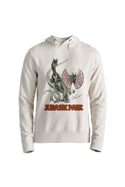 Alfa Tshirt سويت شيرت أبيض للجنسين من Jurassic Park