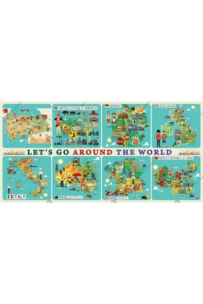 okul posterleri Let’s Go Around The World
