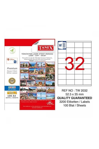 Tanex Tw-2032 52,5x35mm Ετικέτα λέιζερ 100 τεμάχια