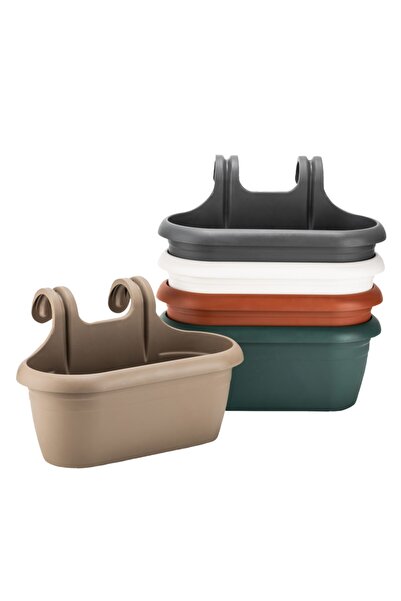 Poliwork Nergiz Kolay Askı Balkon Saksısı 40 Cm 6.5 Lt Antrasit