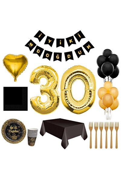 Parti Furyası مجموعة زينة فاخرة لحفلات أعياد الميلاد للمراهقين والكبار لعمر 3...