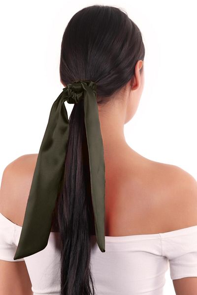 hahai accessories مشبك ربطة عنق نسائي طويل من Hahai مصنوع من الساتان